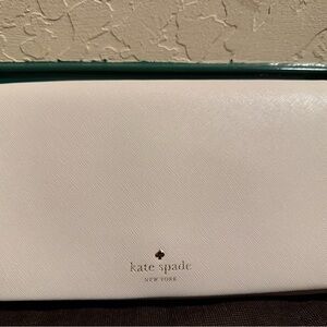 Kate Spade White Wristlet with Minimalist Design